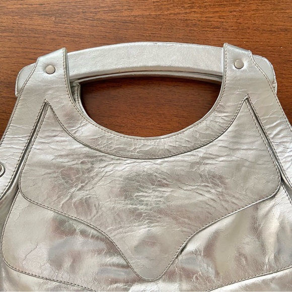 Sigerson Morrison Silver Metallic Hand Bag | Made in Italy - Picture 8 of 10